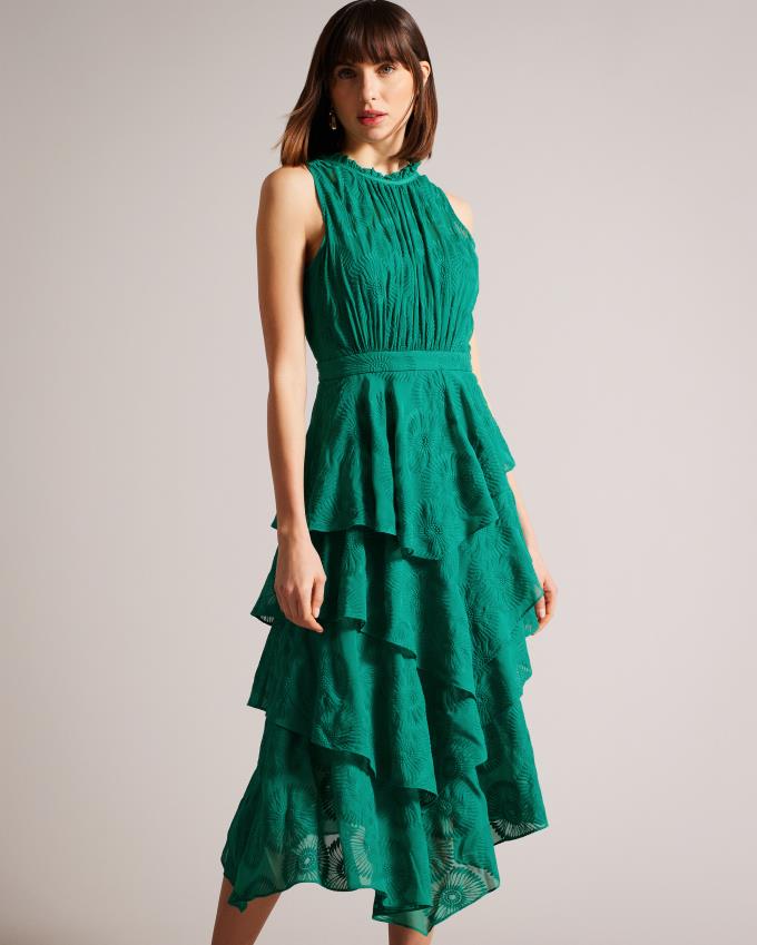 Peignoir Ted Baker Embroidered Midi Withred Vert Femme | OPT-64862243